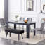 Dining Table and 4 Velvet Chairs With 1 Bench Dining Set Furniture-779037280-779037286-779037287