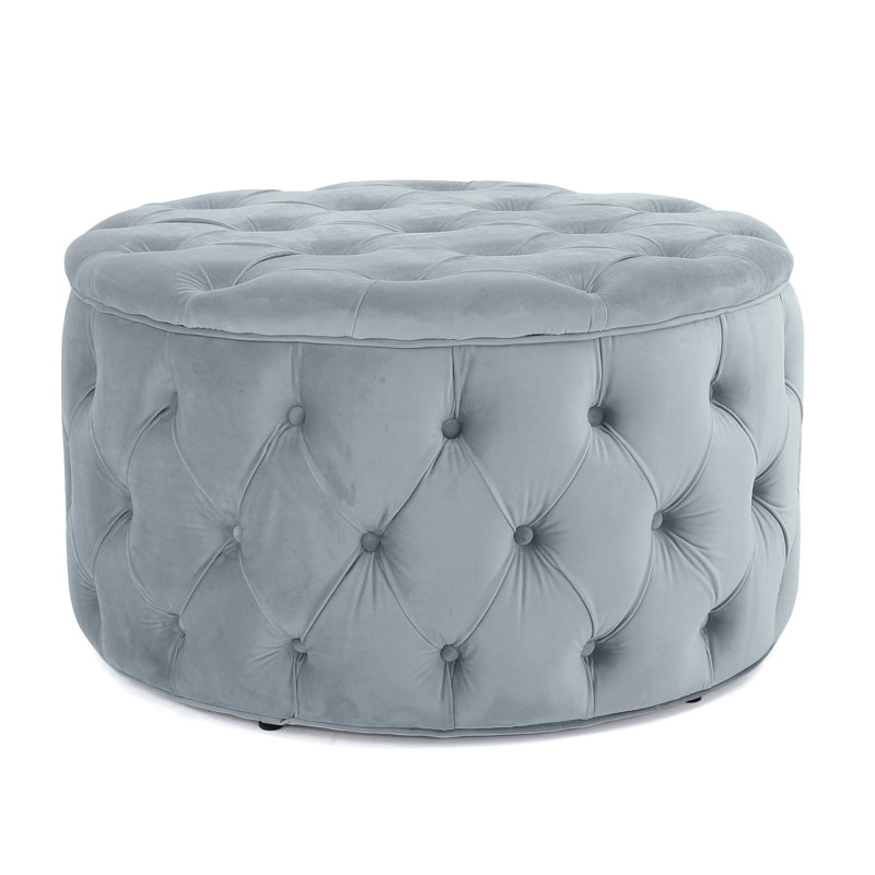 Velours gris avec pieds en bouleau, 29,89 po X 18,3 Dimensions gonflant