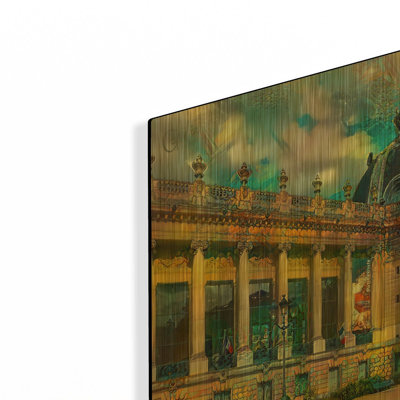 'France Paris Petite Palais' By Pedro Gavidia Gold Metal Wall Art, 16" x 12"