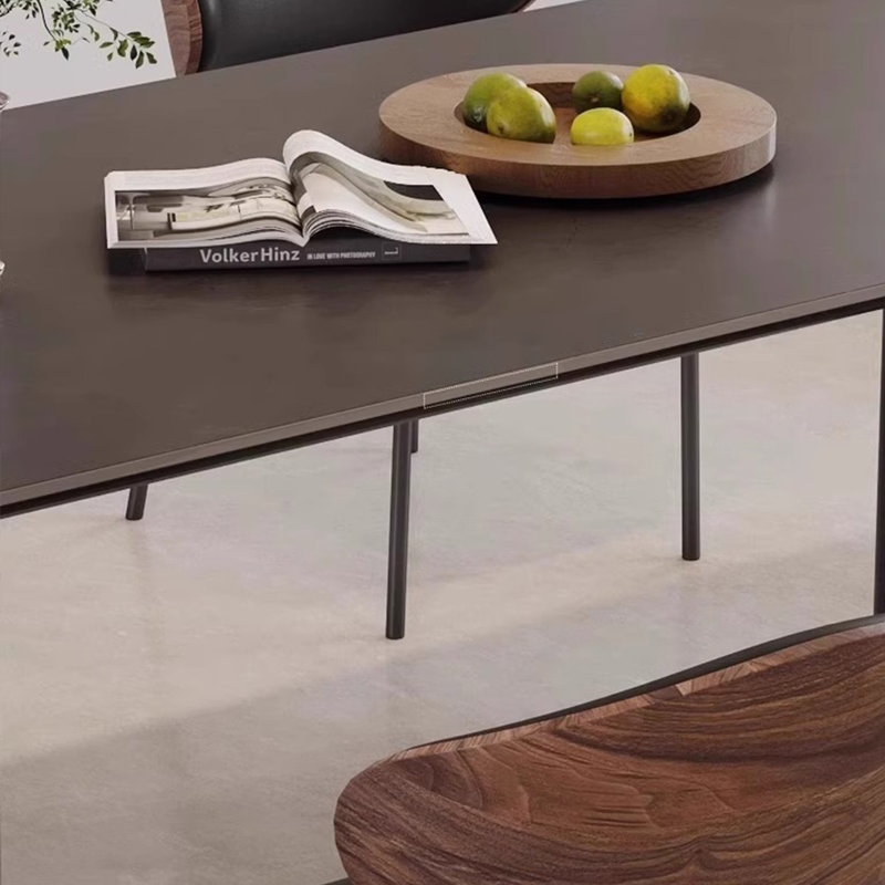 Modern Rectangular Rock Slab Dining Table Sets, 29.5"H x 63"L x 31.5"W