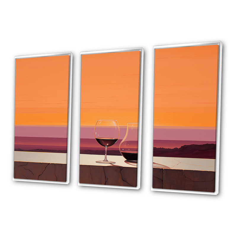 Ensemble de salon Vinos Vista - Wine, Cadre flottant blanc, H 28 po x l 36 po x P 1 po