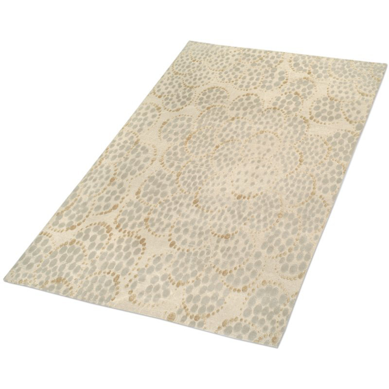 Effervescence Polka Dots Area Rug in Neutral/White, Rectangle 6' x 9'