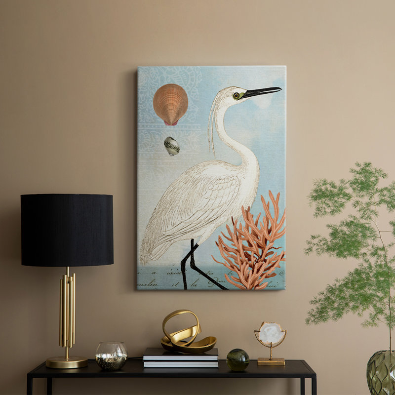 Aigrette bleue - Cavas enveloppés de galerie, H 36 po x l 24 po