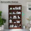 Modern 5 Shelf Bookcases, Cherry Mdf 60 Inch Tall, Bedroom Storage