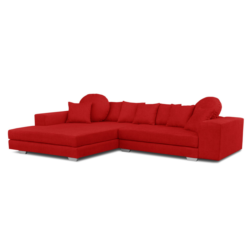 Karla 3 Seater Sofa & Chaise, Red, Left