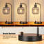 Ensemble de 2 lampes de table en verre gris avec ports USB A&C pour chambre à coucher-412146966-412146985