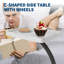 Petite table de bout avec roulettes et table de chevet