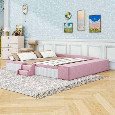 Upholstered Daybed with Gas Lift Storage Ottoman