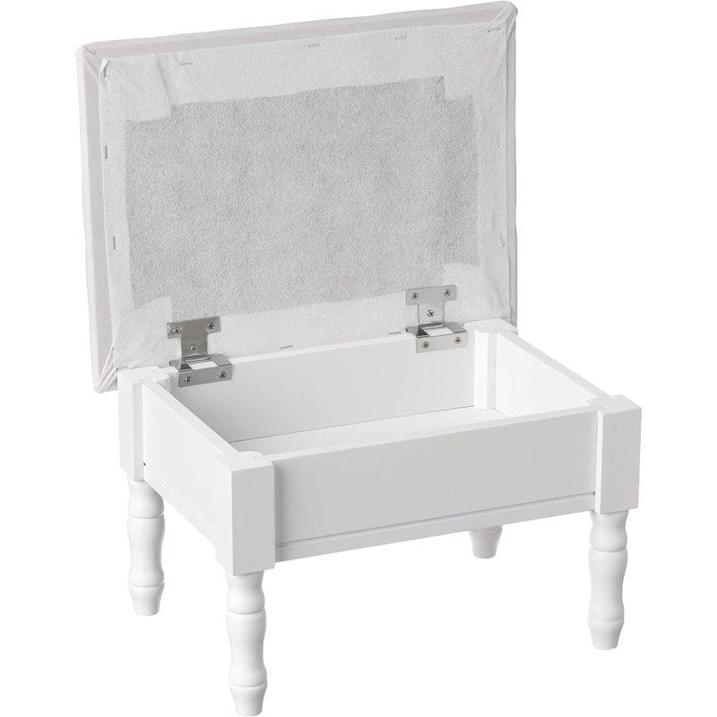 Repose-pieds avec housse de rangement, blanc