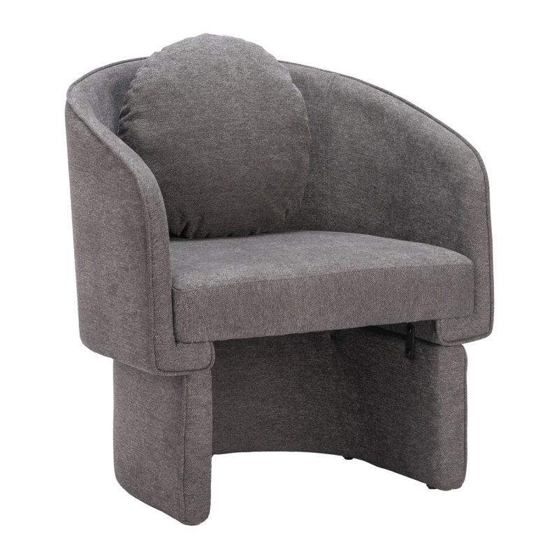 Fauteuil club et coussin décoratif rembourrés 28 po gris