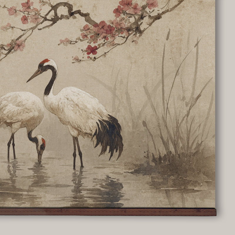Tapisserie d'art japonais en toile - décoration de salon et de chambre à coucher, H 40 po x l 60 po