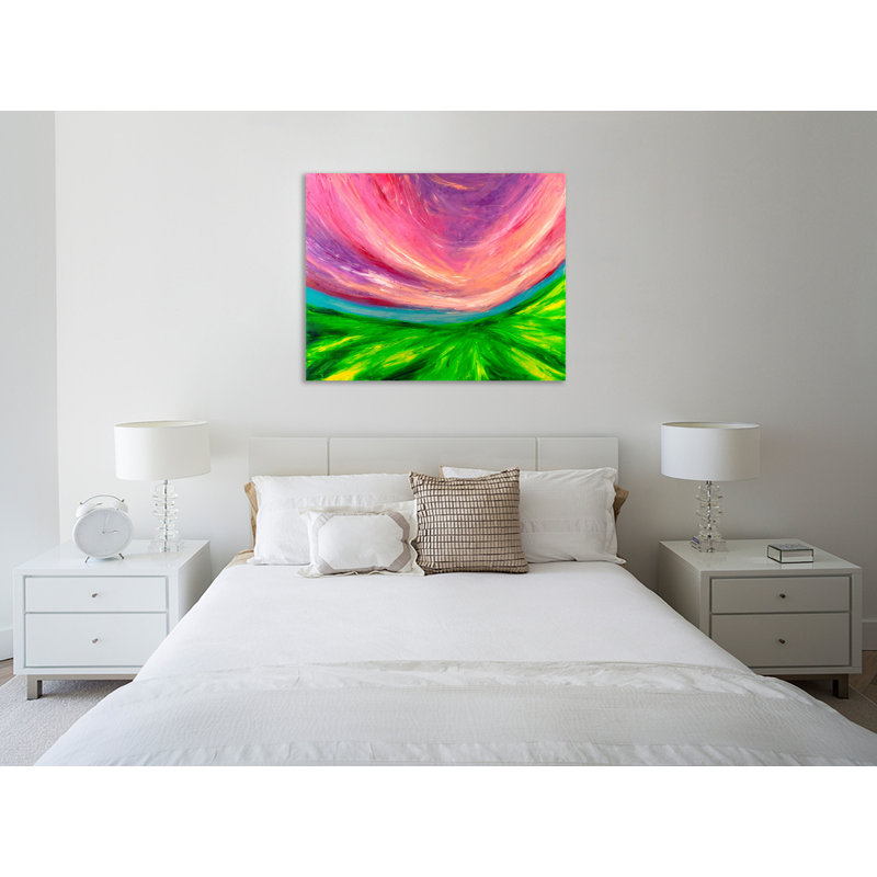 "Lime Field", toile tendue par Chiara Magni, H 20 po x l 25 po x P 1,5 po