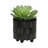 S/2 6/8" TEXTURED PLANTERS, SHINY BLACK-1393603580