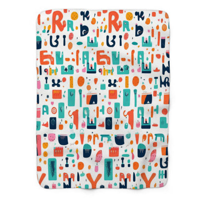 Alphanumeric - 1 Piece Premium Sherpa Blanket