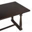 Ensemble de salle à manger 6 pièces, table de salle à manger en bois avec pieds de forme spéciale et 4 chaises à dossier capitonné et 1 banc-387706747