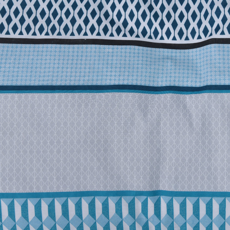 Renita Polyester Geometric Shapes Duvet Cover Set with Pillowcases Included, Blue/Grey