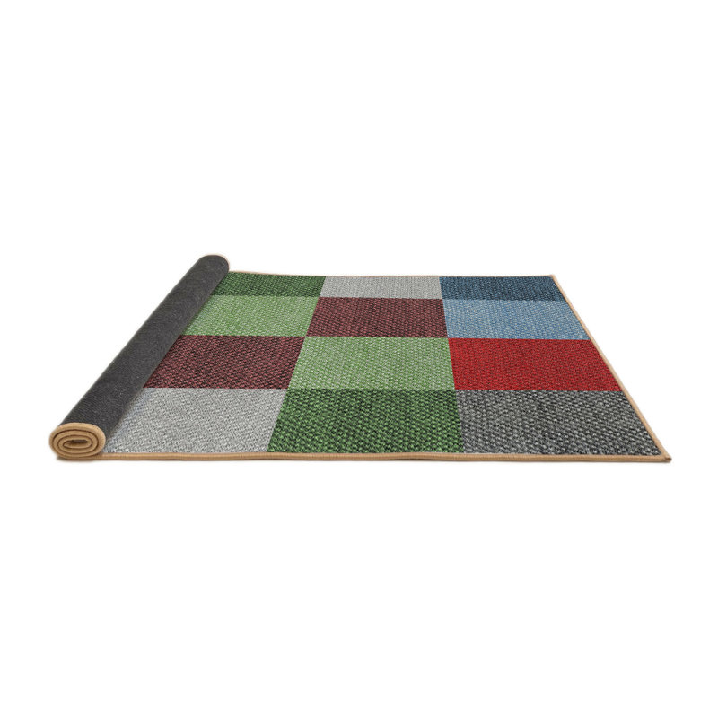 Tapis décoratif géométrique vert Raymo, Rond 6 pi
