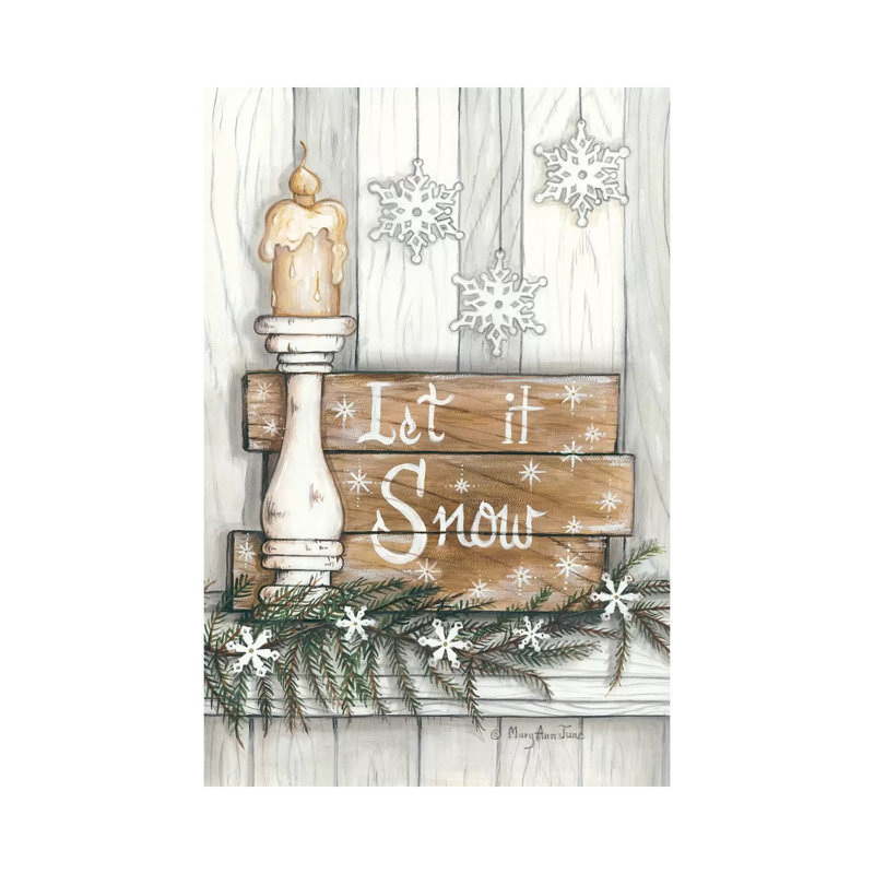 Let It Snow Snowflakes by Mary Anne June - Wrapped Canvas Print, 101.6 cm H x 66.04 cm W x 1.91 cm D