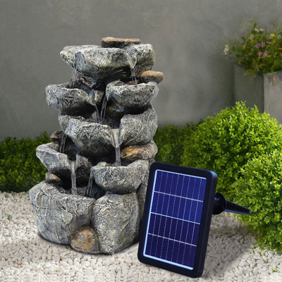 Rock Fountain with Lights