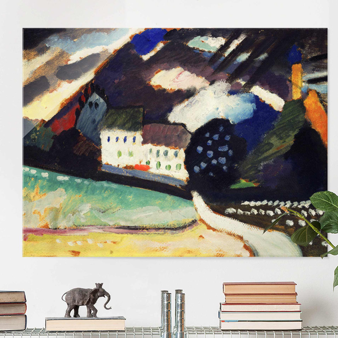 Glasbild Murnau, Schloss und Kirche II von Wassily Kandinsky