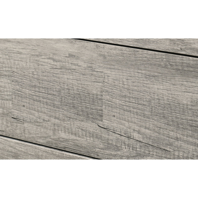 Très grand lit en gris contemporain, finition grain de bois rustique, tête de lit épurée, pas de sommier, un paquet, livraison, conception simple à assembler, ton gris, grain, boîte, facile à assembler