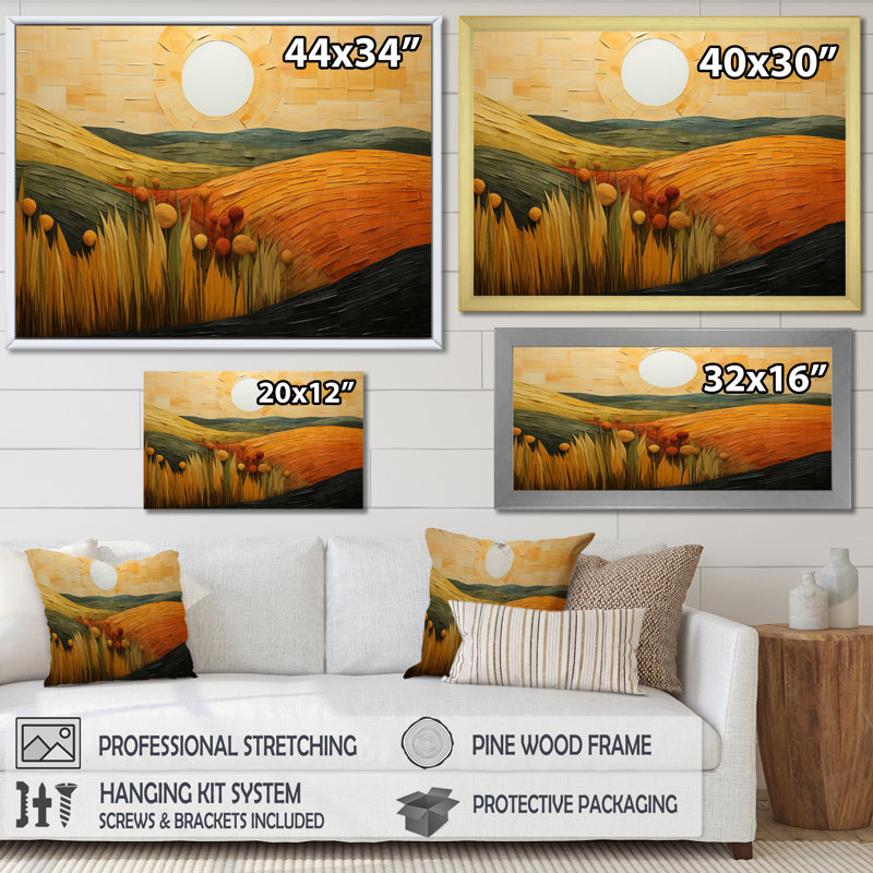 «Countryside Bold», impression géométrique sur toile, H 30 po x l 40 po x P 1,5 po, Cadre flottant noir