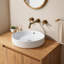 Robinet de lavabo de salle de bain mural en laiton et nickel brossé avec bonde escamotable-134464596