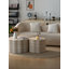 Ensemble de 2 tables basses rondes pour le salon, table d'appoint moderne d'appoint avec motif de faux Mars