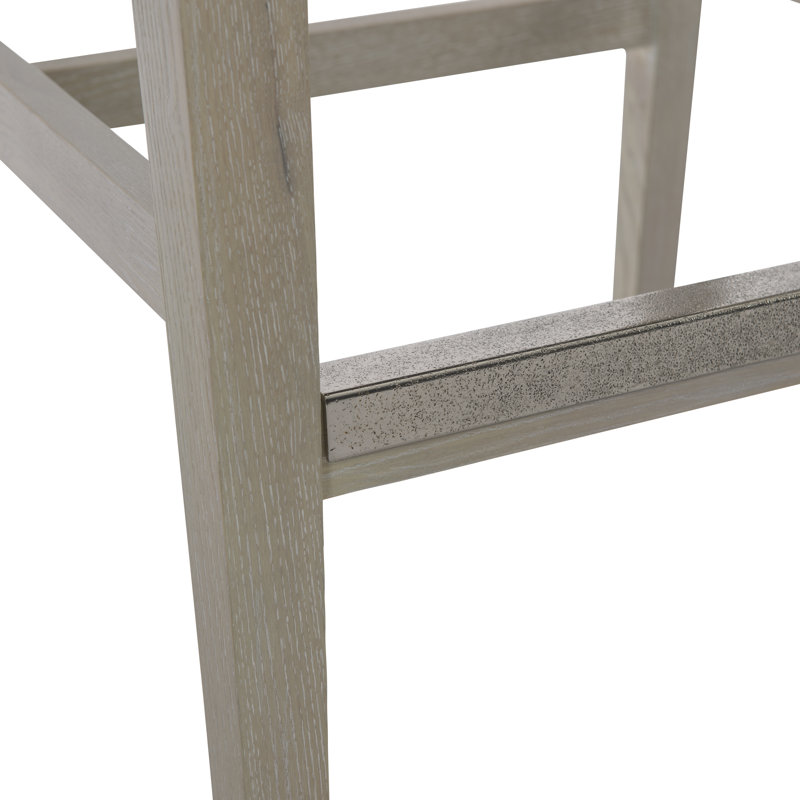 Transitional Dune Finish Adjustable White Oak Bar Stool