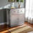 Gofried 2-Door/Drawer Metal Accent Cabinet in Silver Finish, 28.20'' H X 27.40'' W X 13.63'' D