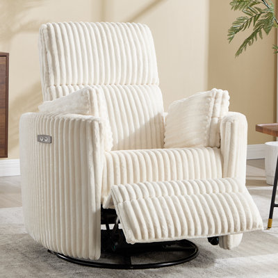 Elegant Swivel Rocker Power Recliner With Customizable Cushions For Maximum Comfort