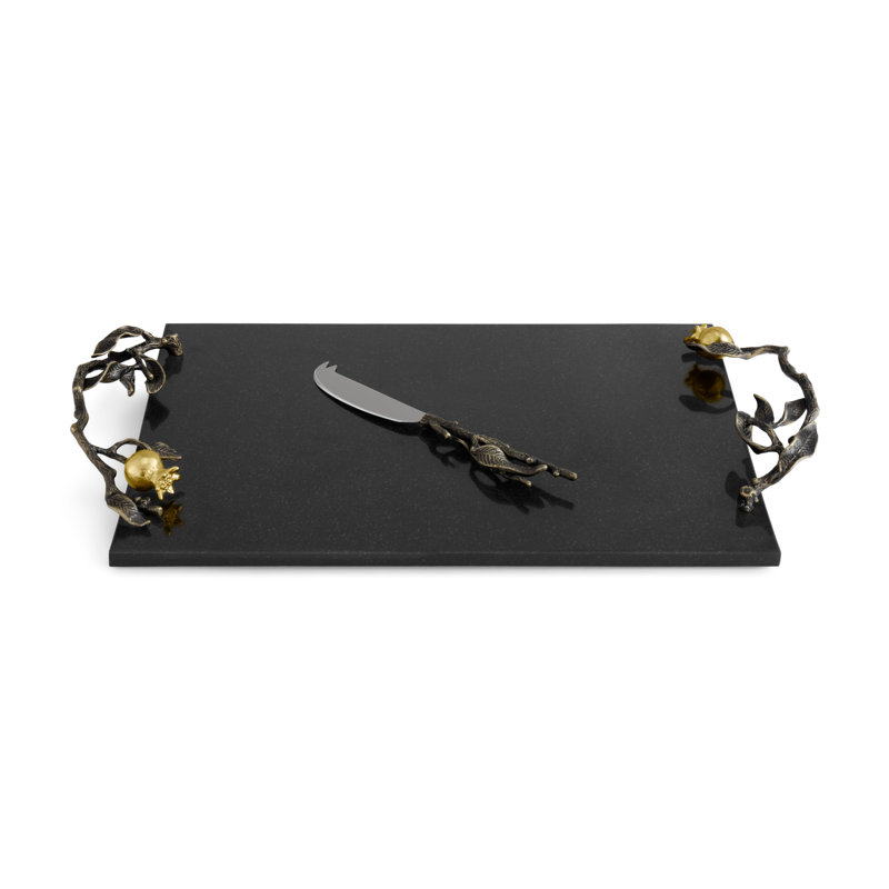 Pomegranate 17.25" L Cheese Board with Knife