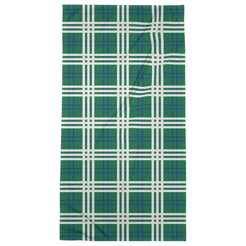 Serviette de plage de luxe Seattle football, Microfibre, Vert / Bleu / Blanc