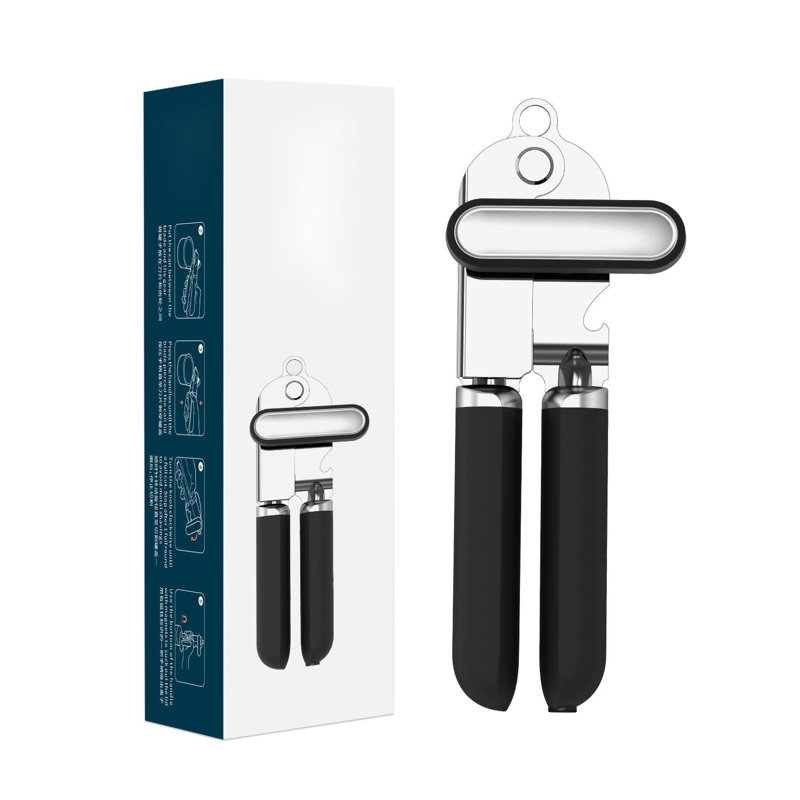 Can Opener Manual, 2Nd Generation Blade, Handheld Can Opener With Magnet, Super Sharp Cutting Wheel For Smooth Edge Cut, Soft Grip,Oversized Knob For Seniors & Arthritis, Easy To Use