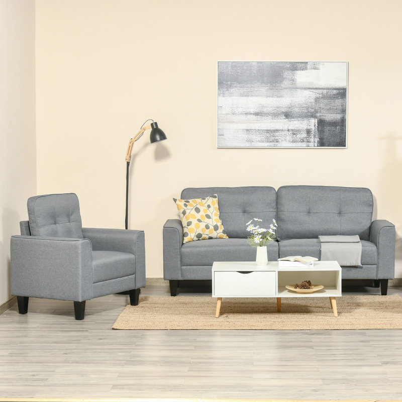 Canapé à accoudoirs carrés 79,5 po, Gris