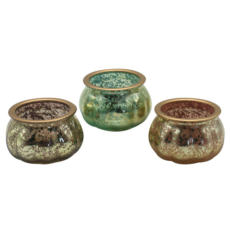3 Piece Glass Tabletop Votive Holder Set