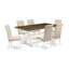 Ensemble de table de salle à manger 7 pièces avec pieds en X et 6 chaises Parson rembourrées en tissu crème, lin blanc-687026726-687026727-687026725