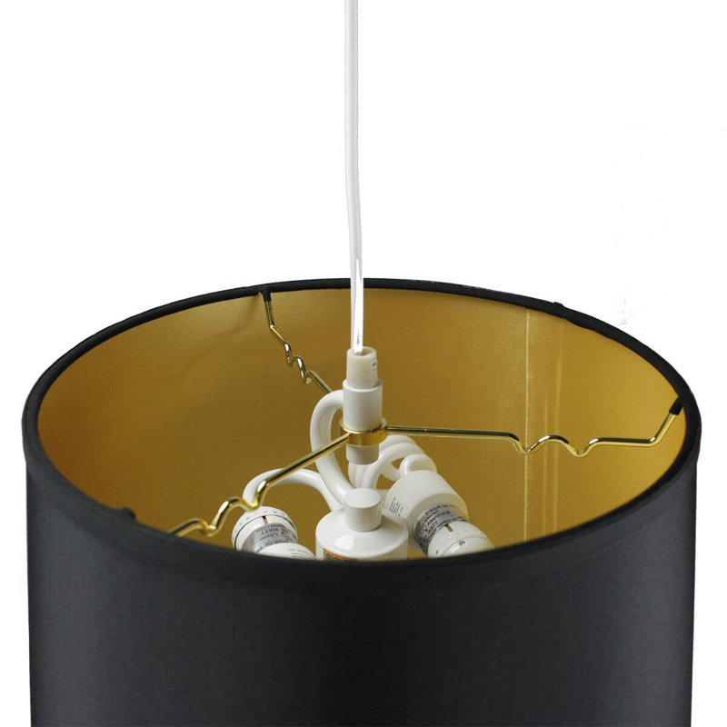 2 - Light Drum Chandelier, 10" H x 14" W x 12" D, Gray
