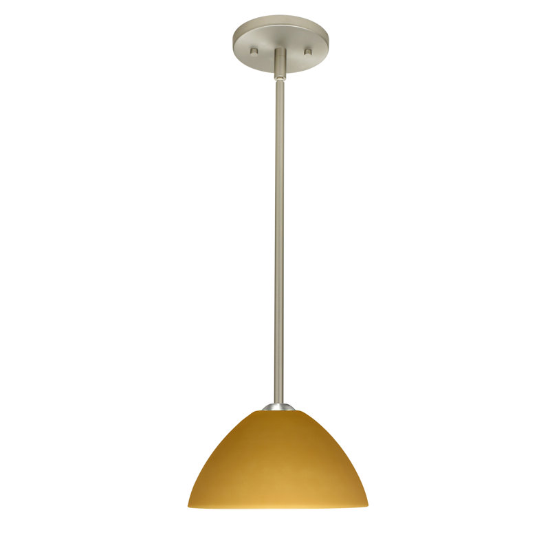 Luminaire suspendu pour dôme simple 1 lumières Tessa, Nickel satiné, Marbre, Incandescent