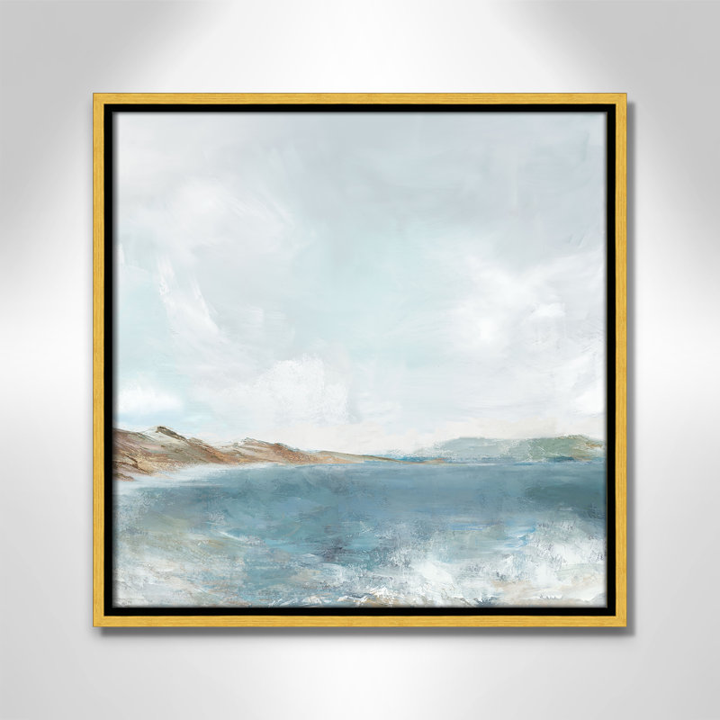 Echoes in Blue Print by PI Studio, 17.5" H x 17.5" W, Gold Floater