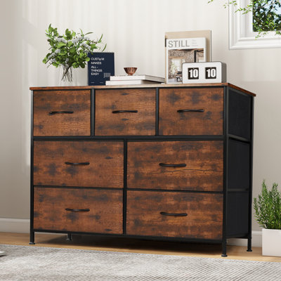 Dresser With 7 Drawers, Tall Dresser For Bedroom, Large Dresser Chest For Living Room