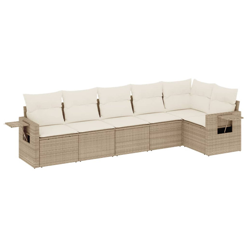 Ensemble de canapé de jardin en rotin PE Vidaxl, acier thermolaqué grand