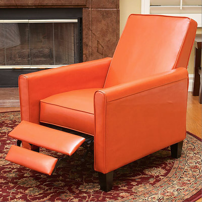 Recliner Push Back Chair for Elegant Home DéCor Orange