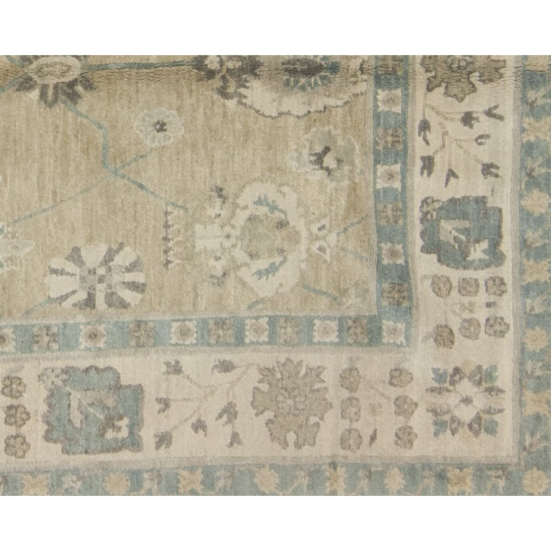 Dorset Wool Floral Area Rug in Blue/Neutral/Taupe, Rectangle 6' x 9'