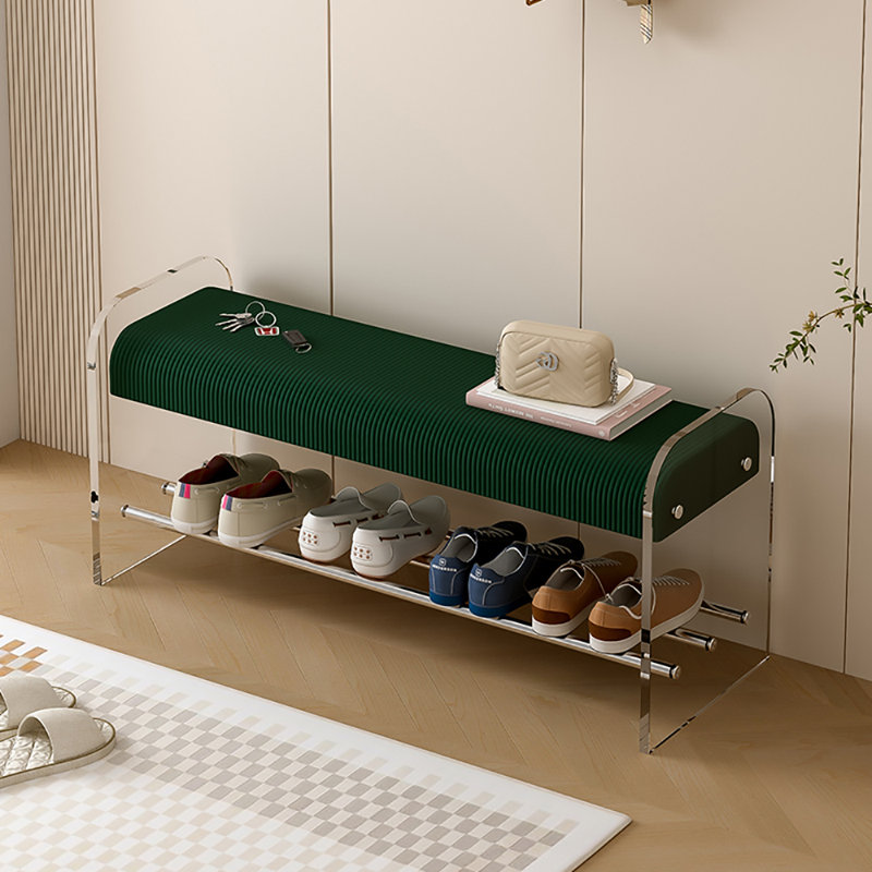 Banc de rangement pour chaussures 39,4 po, Vert
