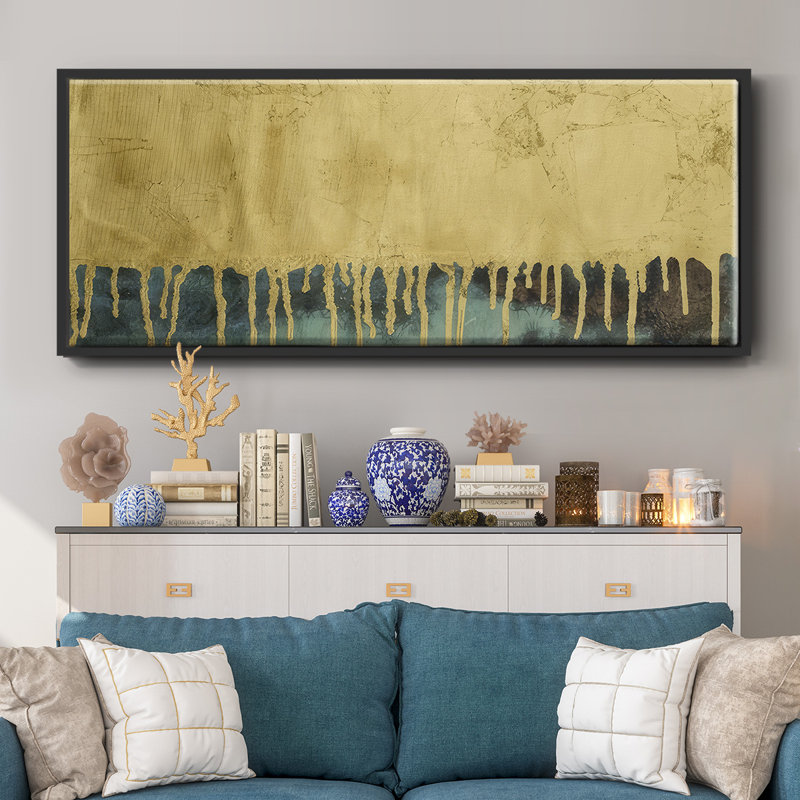 Aquafer II- Framed Canvas, 24" H x 60" W