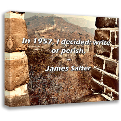 James Salter Quote: In 1957, I decided: write or perish.