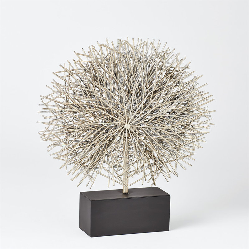 Tumble Weed Sculpture, 13.75" H x 12.75" W x 3" D, Gold