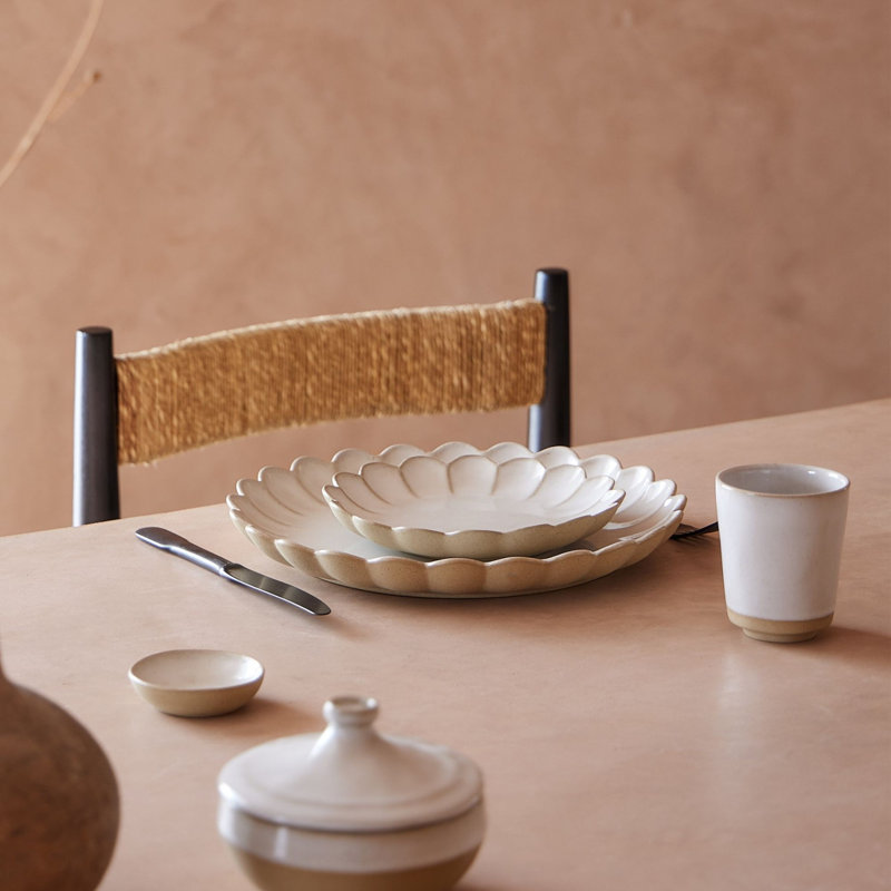 Marrakesh Stoneware Appetizer Plate, Sable White