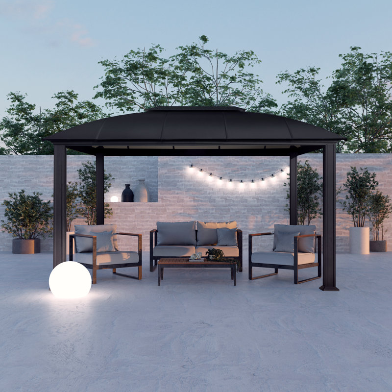 Pavillon de jardin en aluminium Cambridge, 14 pi. L 12 pi. D